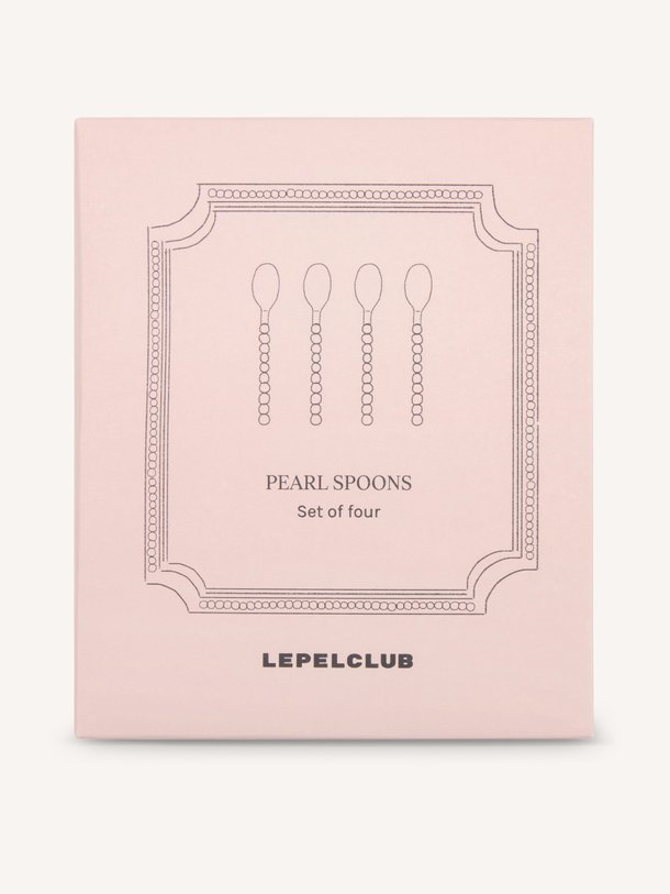 Gold plated lepels met parels