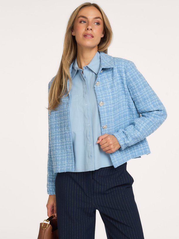 Vieve tweed jacket Vieve, katoenmix tweed jasje