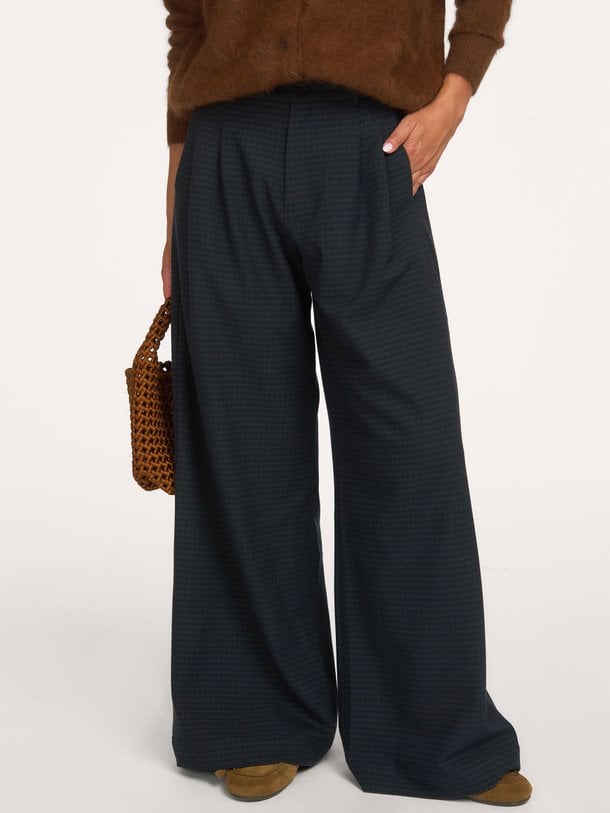 BW262118 Jenoa, viscosemix geruite broek