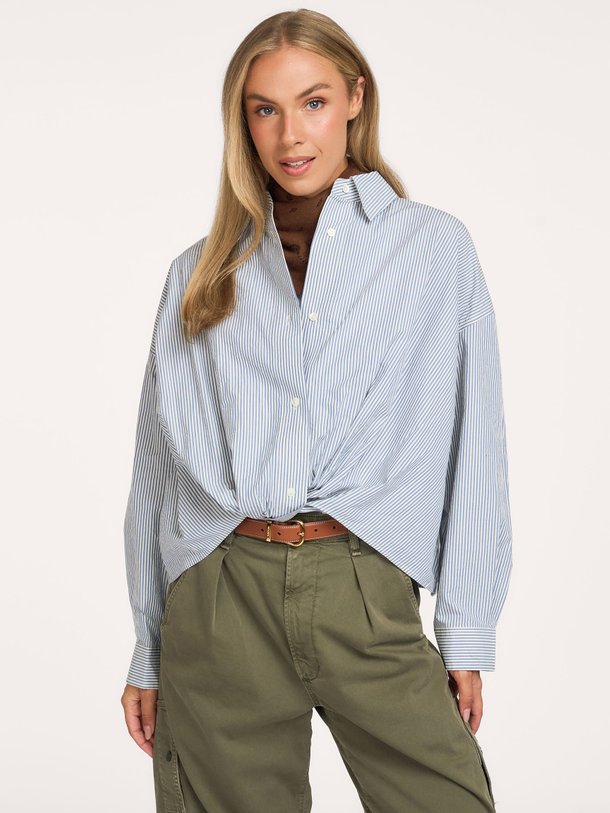 TONNY S1158 Tonny, katoenen gestreepte blouse