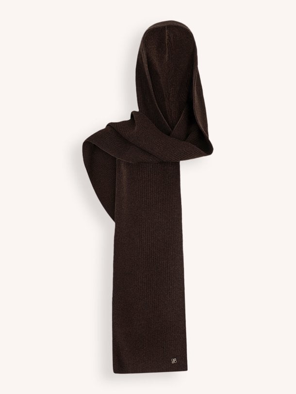 Lone hooded scarf Lone, merino wolmix sjaal met capuchon