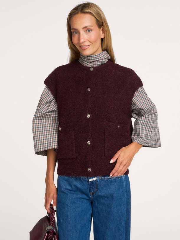 IDONY Boucle Knit Idony, wolmix boucle gilet