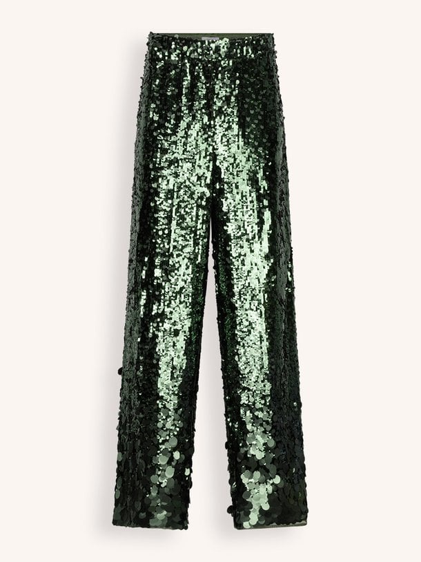 Saluz, geweven pailletten broek
