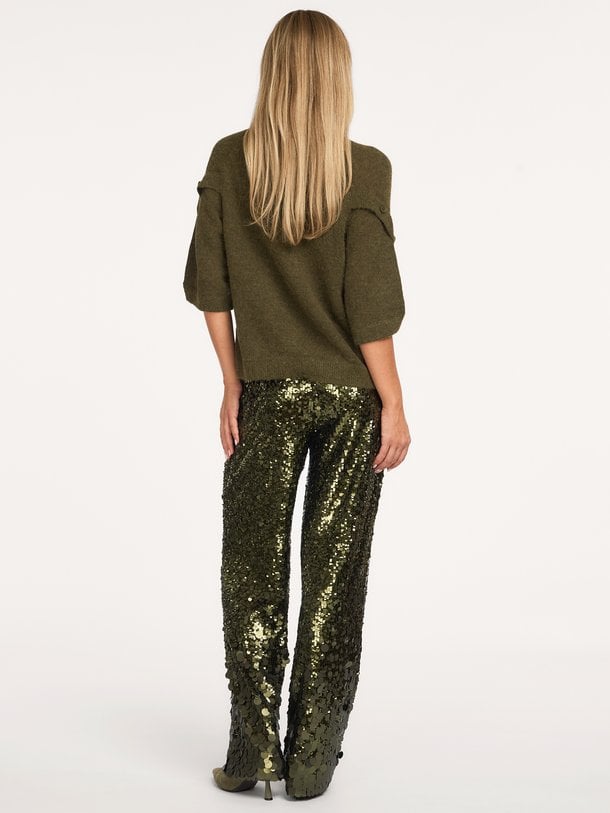 Saluz, geweven pailletten broek