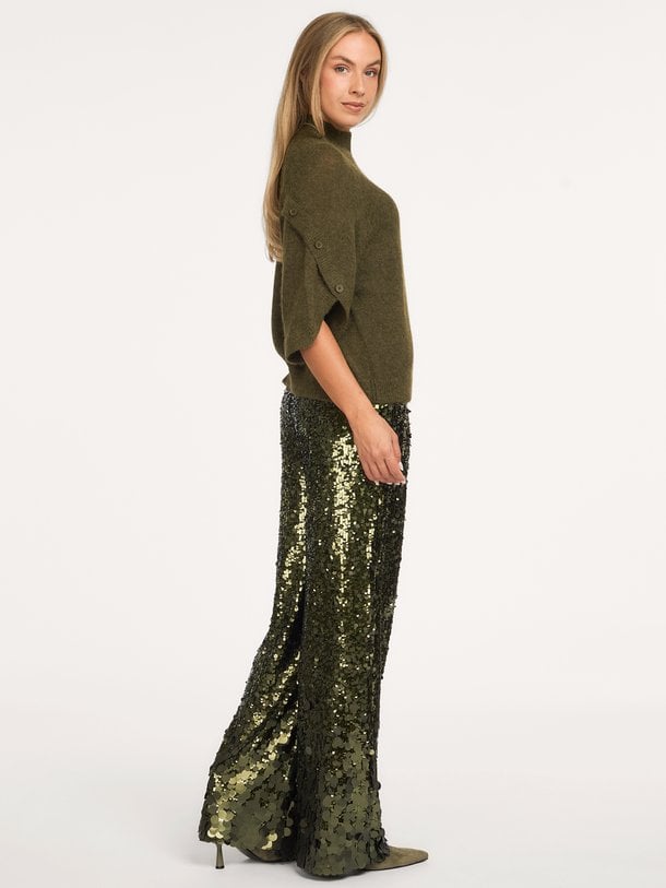 Saluz, geweven pailletten broek