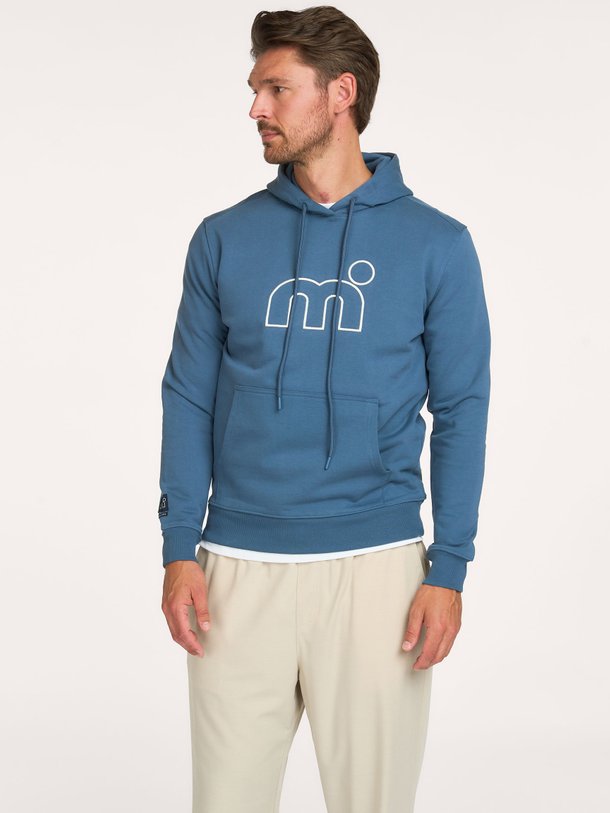 Shop deze sportieve blauwe Mistral hoodie met iconisch logo bij Orangebag. Perfect voor een relaxte look met een zachte feel en handige capuchon.