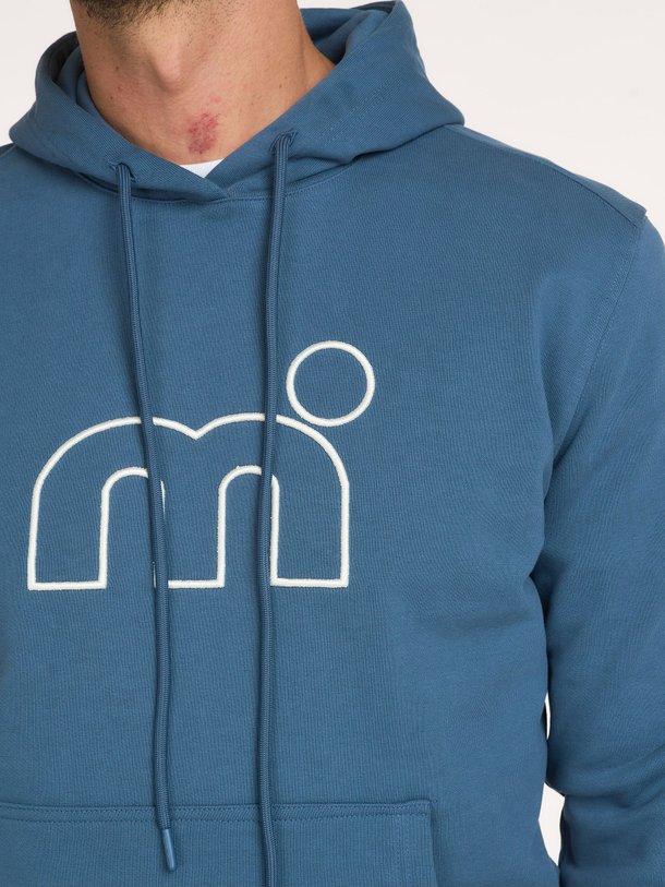 Shop deze sportieve blauwe Mistral hoodie met iconisch logo bij Orangebag. Perfect voor een relaxte look met een zachte feel en handige capuchon.