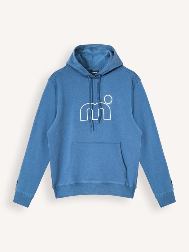 Mistral 3804234119005 online kopen | Orangebag Shop deze sportieve blauwe Mistral hoodie met iconisch logo bij Orangebag. Perfect voor een relaxte look met een zachte feel en handige capuchon.