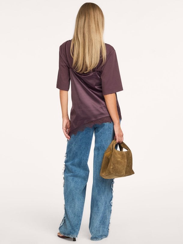 FAYE-SS Faye, viscosemix top met kant