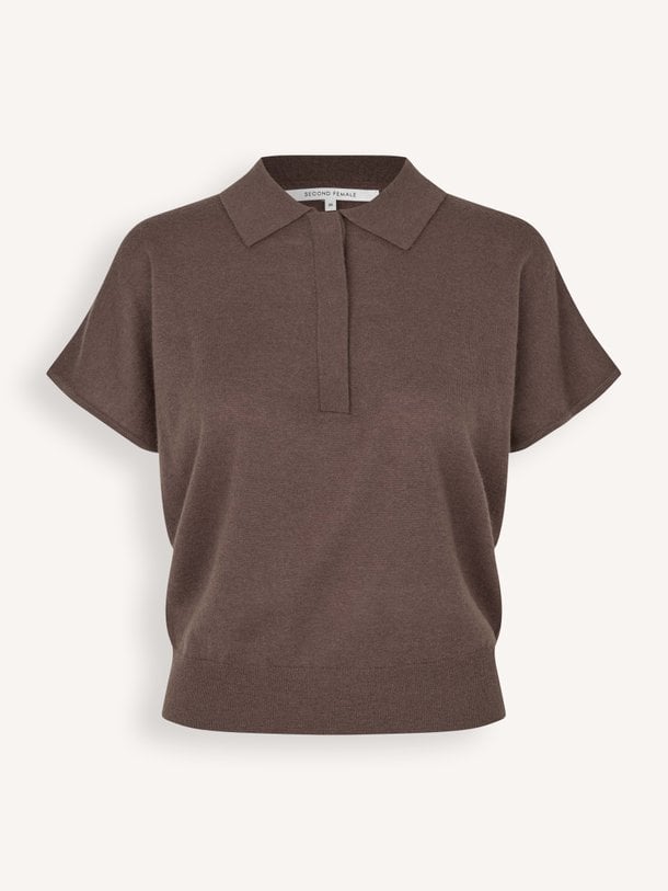 Claro Knit SS Polo Claro, wollen polo top