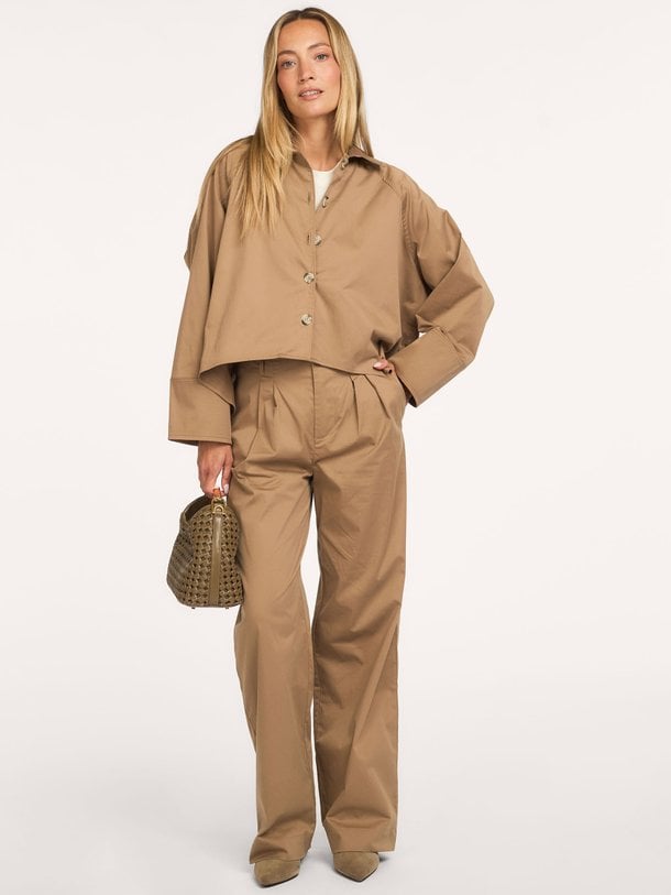 PAREE Pleated straight trousers Paree, katoenmix broek