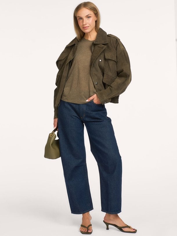 Miro, mid waist barrel fit non-stretch jeans