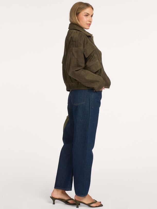 Miro, mid waist barrel fit non-stretch jeans