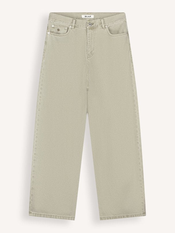 MONOGRAM BARREL LEG DENIM PANT High waist barrel jeans