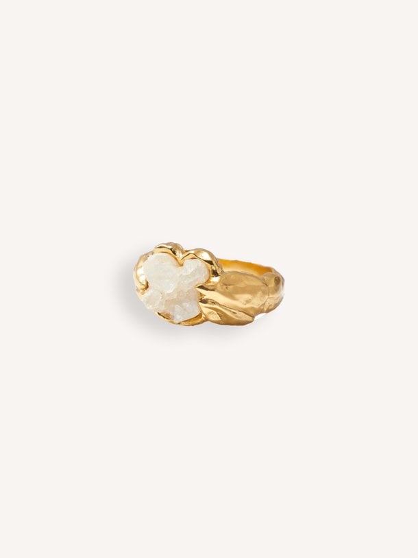 Clementine, vergulde ring met steen