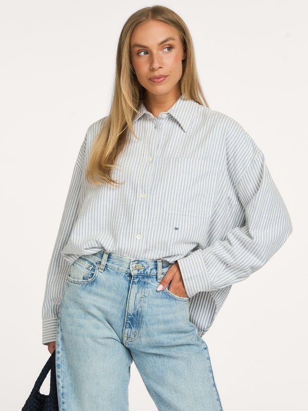 JAXIE S1159 Jaxie, katoenmix gestreepte blouse
