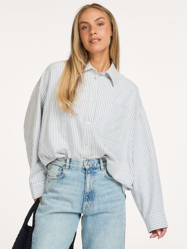 JAXIE S1159 Jaxie, katoenmix gestreepte blouse