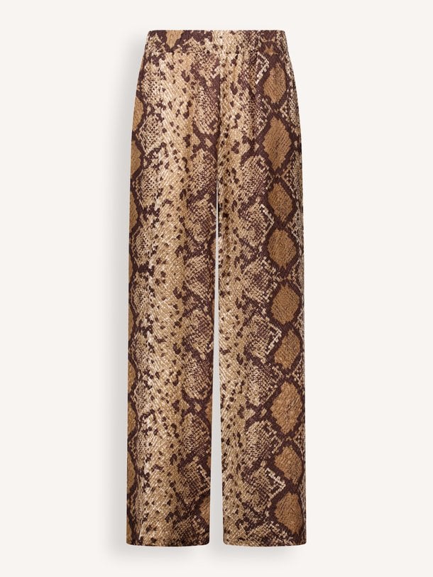 Mienke snake trousers Mienke, katoenmix broek met print