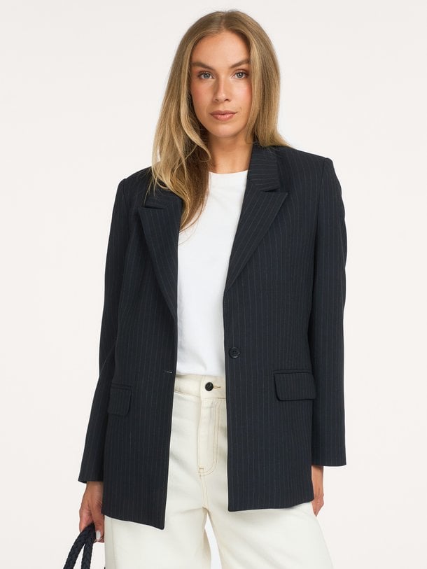 nes pinstripe blazer Nes, viscosemix krijtstreep blazer