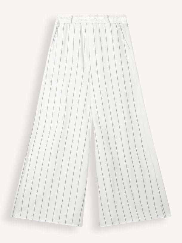 wide jogger pinstripe Katoenmix broek met krijtstreep
