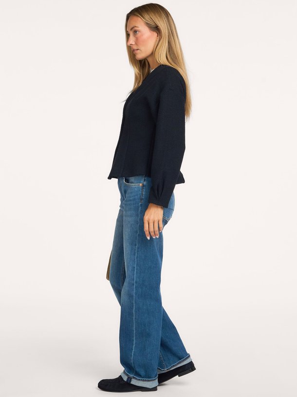 PIAC Long sleeve waisted button top Piac, katoenmix vest