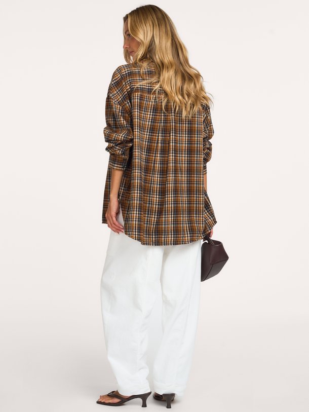 MELINA-LS Melina, katoenen geruite blouse
