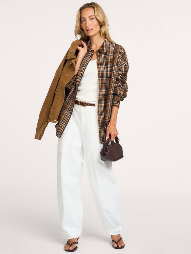MELINA-LS Melina, katoenen geruite blouse