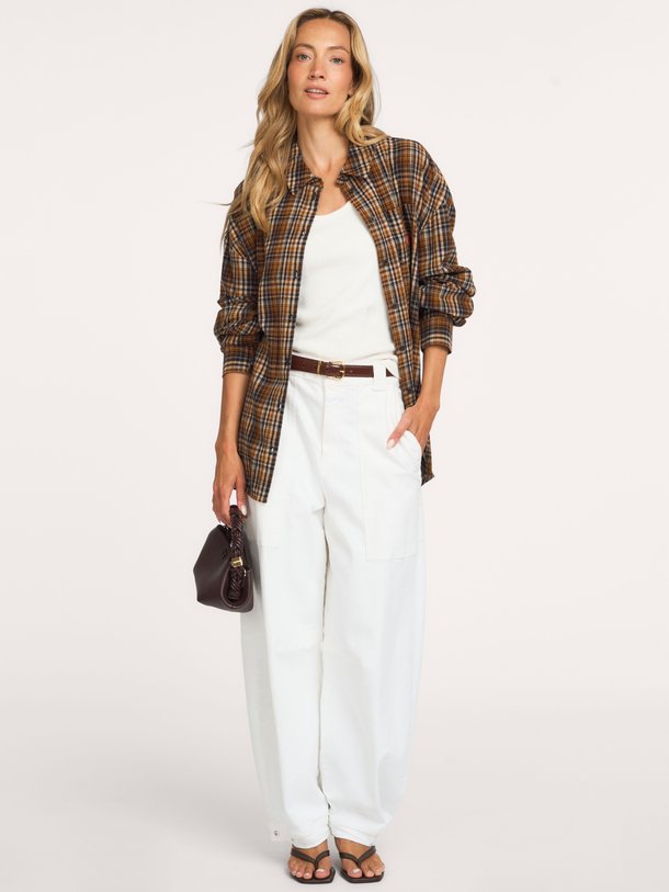 MELINA-LS Melina, katoenen geruite blouse