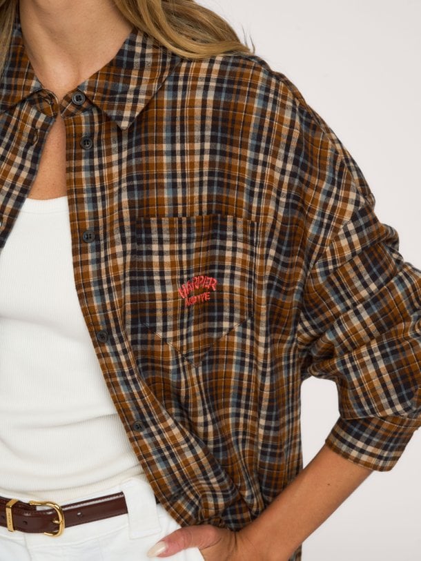 MELINA-LS Melina, katoenen geruite blouse