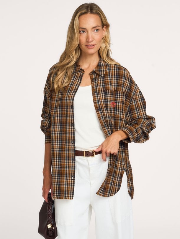 MELINA-LS Melina, katoenen geruite blouse