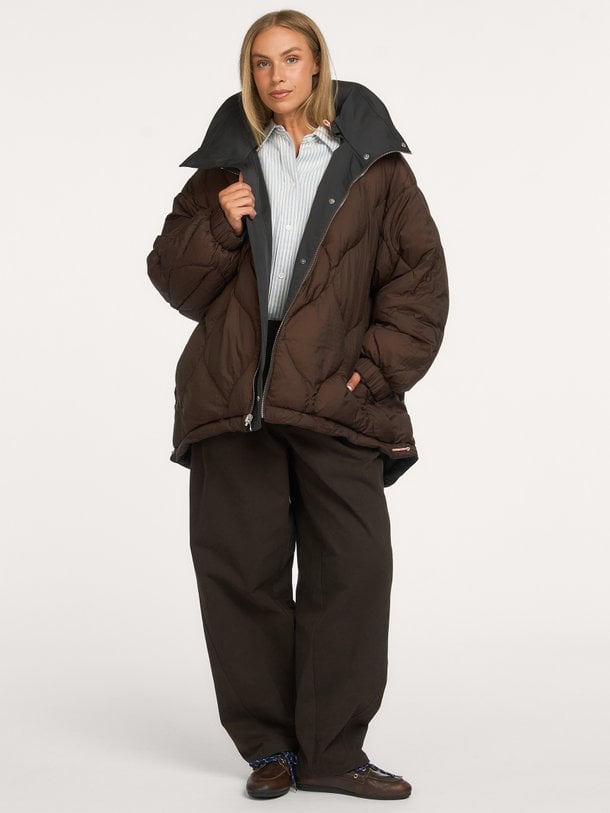 HEDI P1915 Hedi, geweven gewatteerde reversible jas