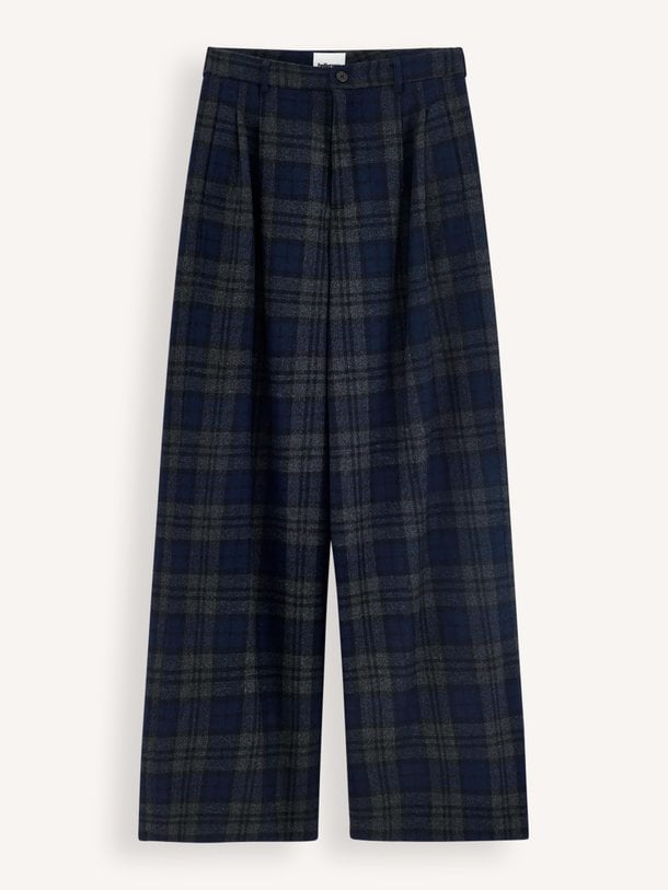 BW262118 Jenoa, wolmix geruite broek