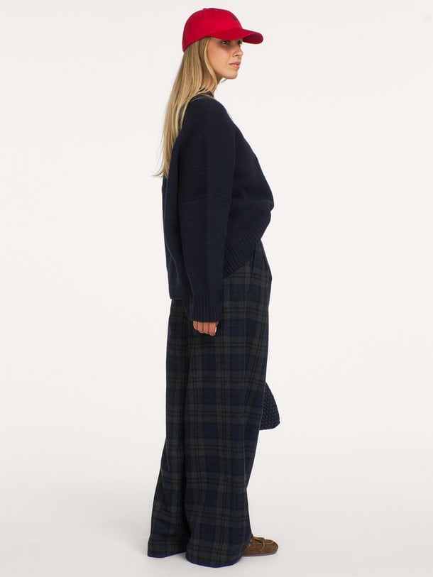 BW262118 Jenoa, wolmix geruite broek