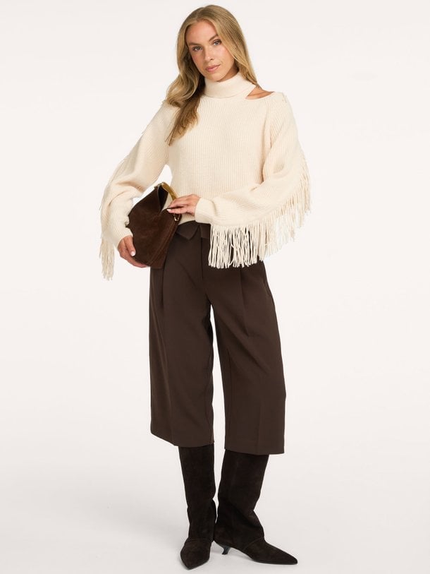 Siega cut-out fringe sweater Siega, merinowolmix coltrui