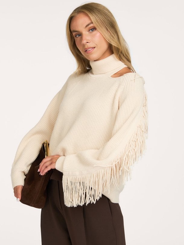 Siega cut-out fringe sweater Siega, merinowolmix coltrui