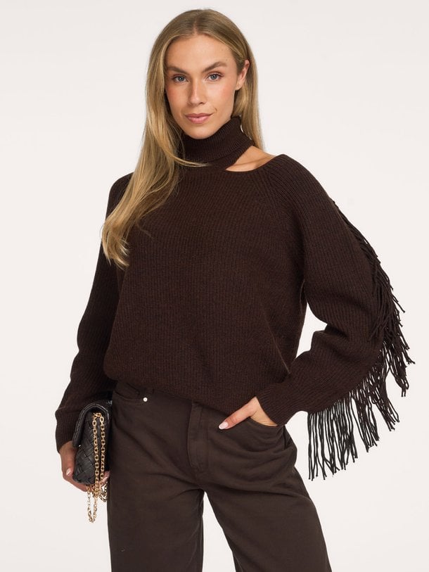 Siega cut-out fringe sweater Siega, merino wollen coltrui
