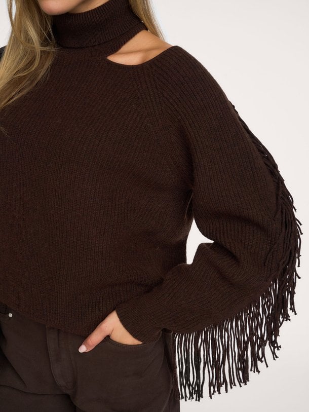 Siega cut-out fringe sweater Siega, merino wollen coltrui