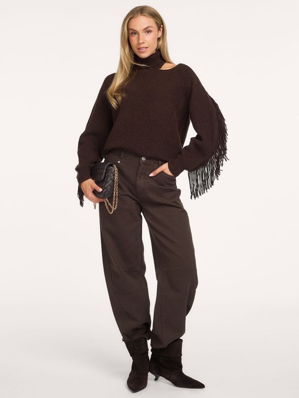 Siega cut-out fringe sweater Siega, merino wollen coltrui