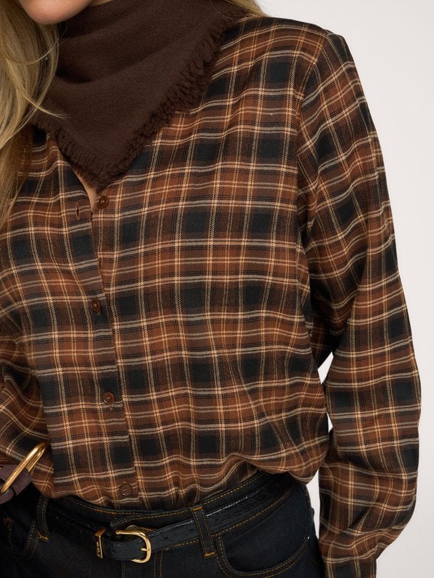 Mateo, geweven geruite blouse