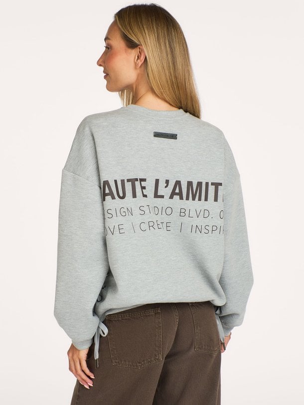 New studio Tie sweat Katoenmix sweater met print