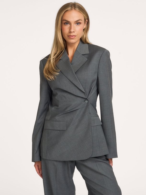 WOOL ASYMETRIC BLAZER Wolmix blazer