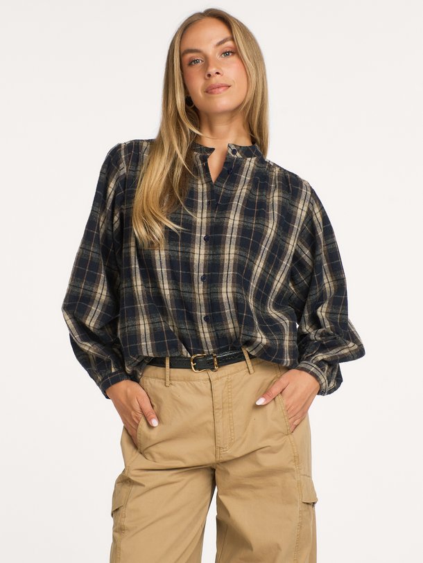 jagger check blouse Jagger, katoenmix geruite blouse