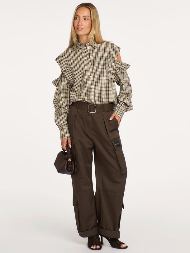 Katoenen geruite blouse