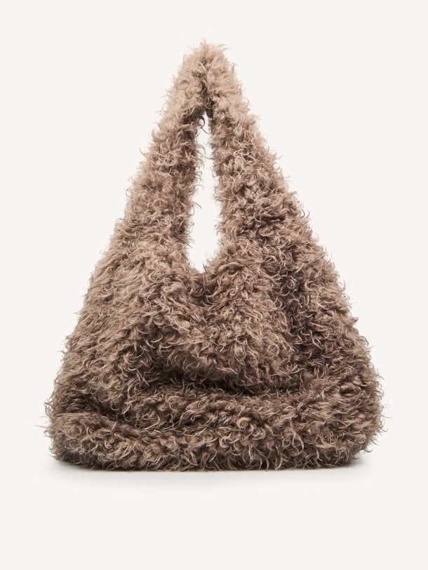 Helbi, fake fur schouder-/handtas