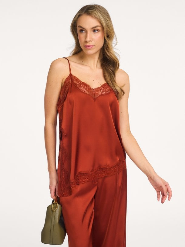 Dawna lace camisole top Dawn, geweven top met kant