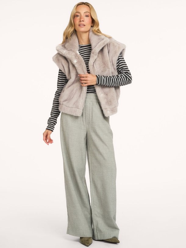 PRUNE Elasticated waistband trousers Prune, viscosemix broek
