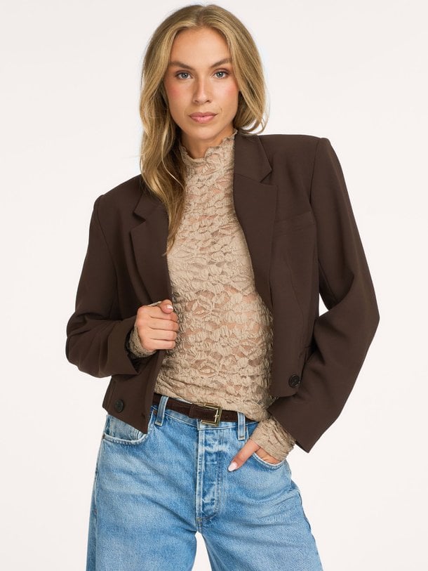 Irony lace turtle neck top Irony, geweven kanten top