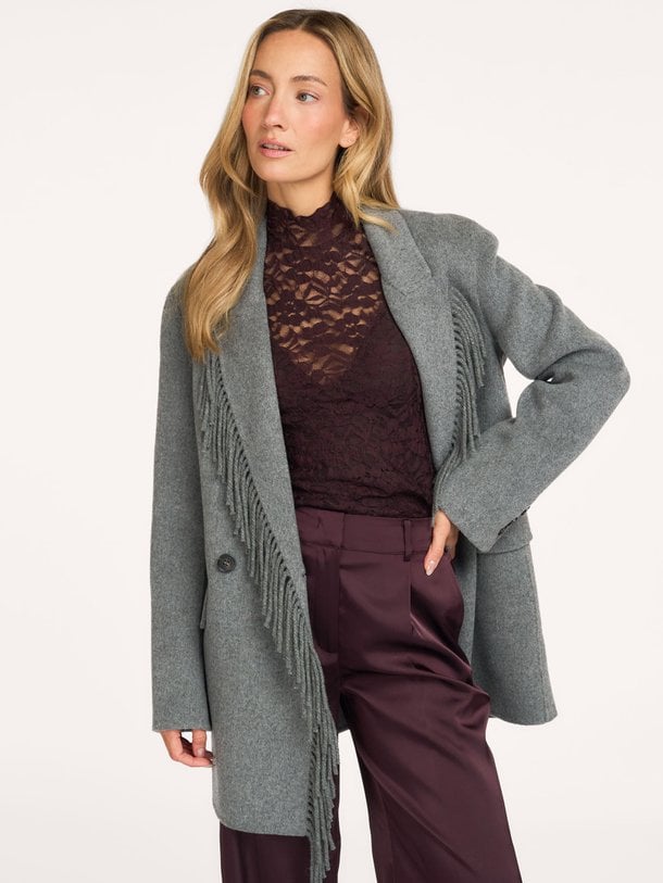 Irony lace turtle neck top Irony, geweven kanten top