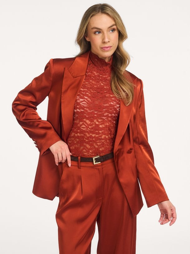 Irony lace turtle neck top Irony, geweven kanten top