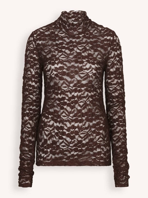 Irony lace turtle neck top Irony, geweven kanten top